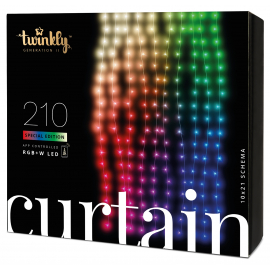 Twinkly Smart LED Гірлянда Twinkly Curtain RGBW 210, Gen II, IP44, 1.45м*2.1м, кабель прозорий в Києві, Україні