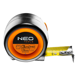 Neo Tools 67-213 Рулетка, компактна, сталева стрічка, 3 м x 19 мм, з фіксатором selflock, магніт в Києві, Україні