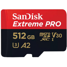 SanDisk Карта пам'ятi 512GB microSDXC C10 UHS-I U3 R170/W90MB/s Extreme Pro V30 + SD в Києві, Україні
