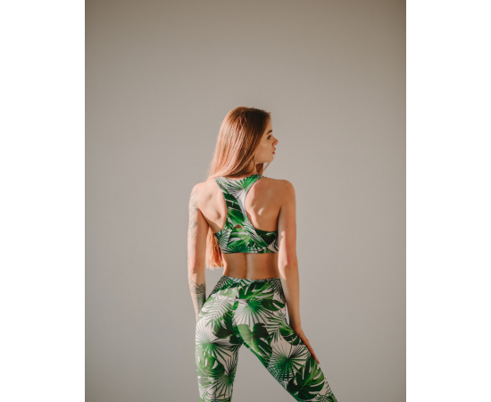 Жіночий топ для фітнесу Asalart Tropical Leaves Print M, Размер одежды: M, Колір: Tropical Leaves, зображення 2 в Києві, Україні