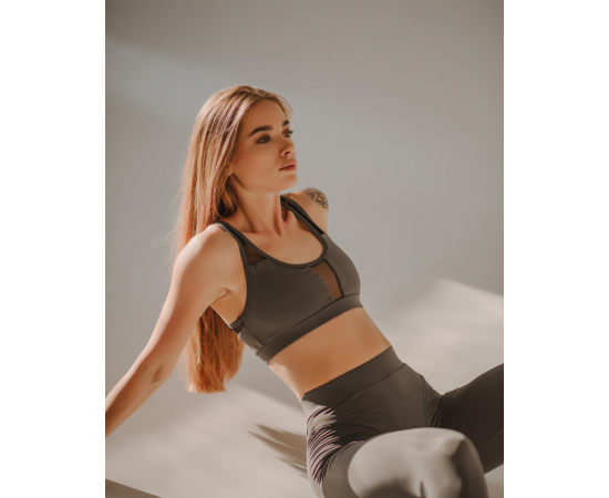 Женский топ для фитнеса Asalart Magnet gray XS, Размер одежды: XS, Цвет: Серый, изображение 3 в Киеве, Украине