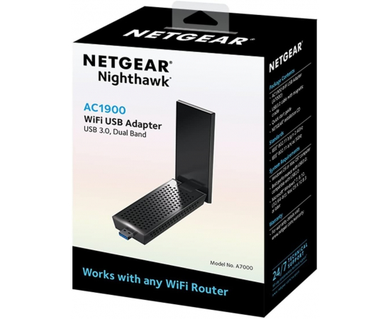 NETGEAR WiFi-адаптер A7000 Nighthawk AC1900, USB 3.0, зовнішн. ант., зображення 5 в Києві, Україні