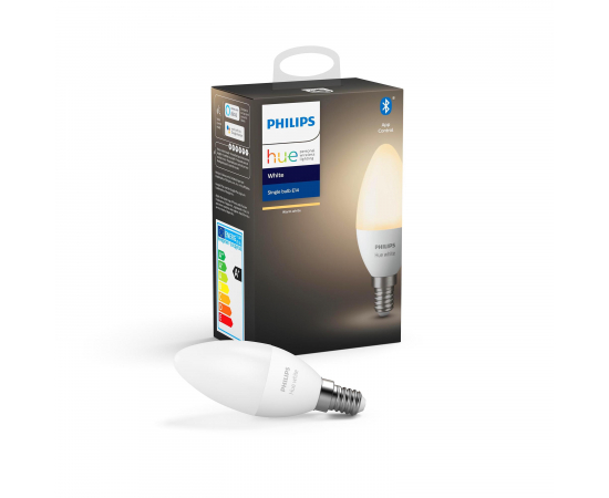 Philips Hue Умная лампа E14, 5.5W(40Вт), 2700K, White, Bluetooth, димируемая в Киеве, Украине