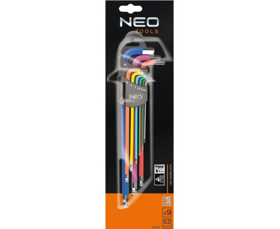 Neo Tools 09-512 Ключi шестиграннi, 1.5-10 мм, набiр 9 шт.*1 уп., зображення 2 в Києві, Україні
