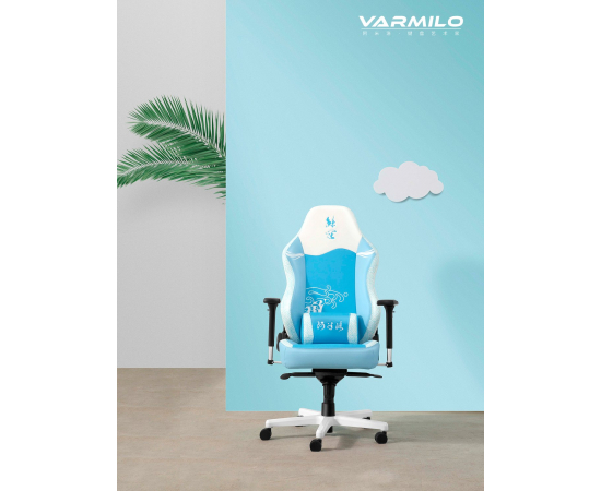 Varmilo Ігрове крісло Sea Melody Racing Blue/White, зображення 4 в Києві, Україні