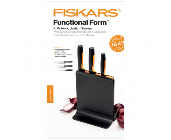 Fiskars Набір ножів Functional Form з пластикової підставкою, 3 шт, зображення 3 в Києві, Україні