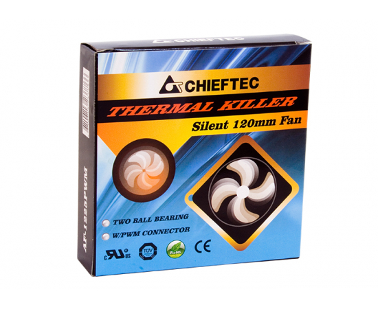 Chieftec Корпусный вентилятор CHIEFTEC Thermal Killer AF-1225PWM,120мм,1650 об/мин,4pin PWM/Molex,31dBa, изображение 2 в Киеве, Украине
