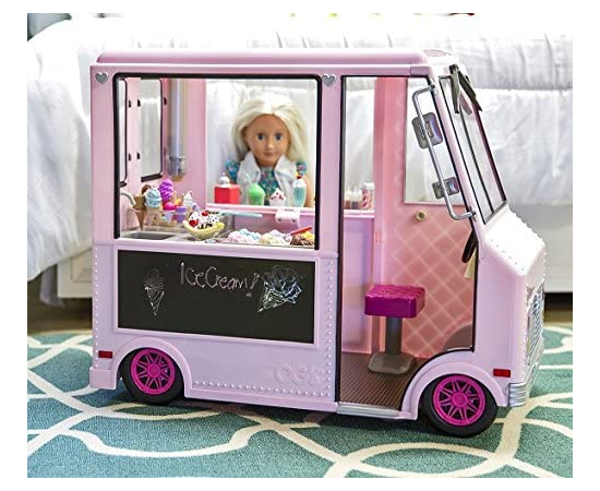Our Generation Транспорт для ляльок - Фургон із морозивом і аксесуарами (рожевий), зображення 7 в Києві, Україні