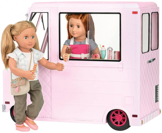 Our Generation Транспорт для ляльок - Фургон із морозивом і аксесуарами (рожевий), зображення 3 в Києві, Україні