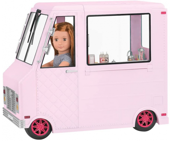Our Generation Транспорт для ляльок - Фургон із морозивом і аксесуарами (рожевий), зображення 2 в Києві, Україні