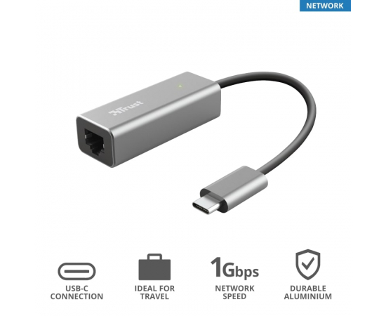 Trust Dalyx USB-C to Ethernet Adapter, зображення 9 в Києві, Україні