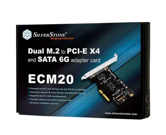SilverStone Плата-адаптер PCIe x4 для SSD m.2 SATA и NVMe, изображение 8 в Киеве, Украине
