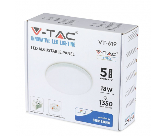 V-TAC Панель потолочная врезная LED (круглая)[SKU-734], изображение 9 в Киеве, Украине