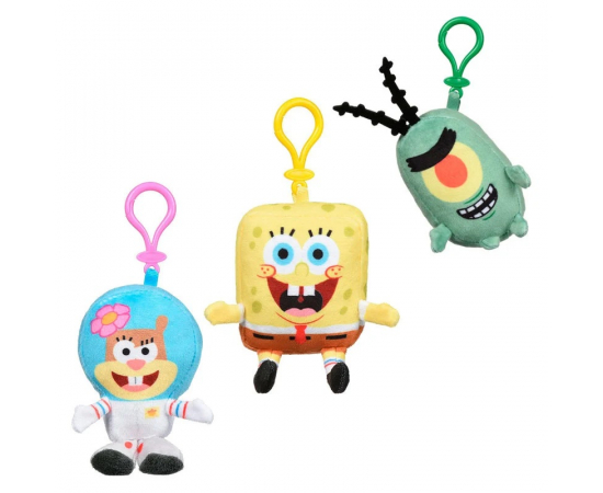 Sponge Bob игрушка-брелок Mini Key Plush SpongeBob в ассорт., изображение 3 в Киеве, Украине