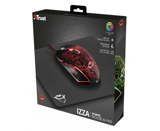 Trust GXT 783 Izza Gaming Mouse & Mouse Pad BLACK, изображение 8 в Киеве, Украине