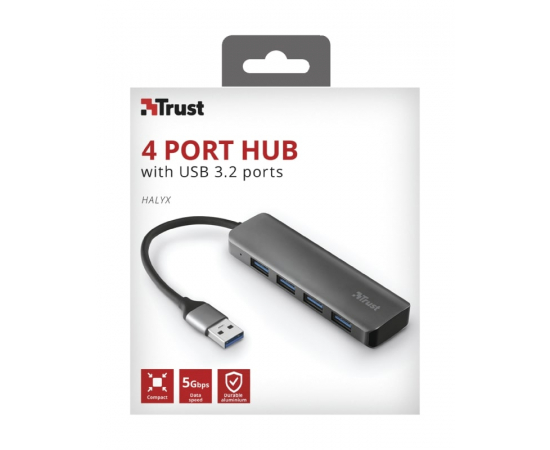 Trust Halyx 4-Port USB-A 3.2 ALUMINIUM, зображення 13 в Києві, Україні