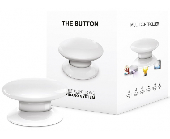 Fibaro Розумна кнопка The Button, Z-Wave, 3V ER14250, біла, зображення 2 в Києві, Україні