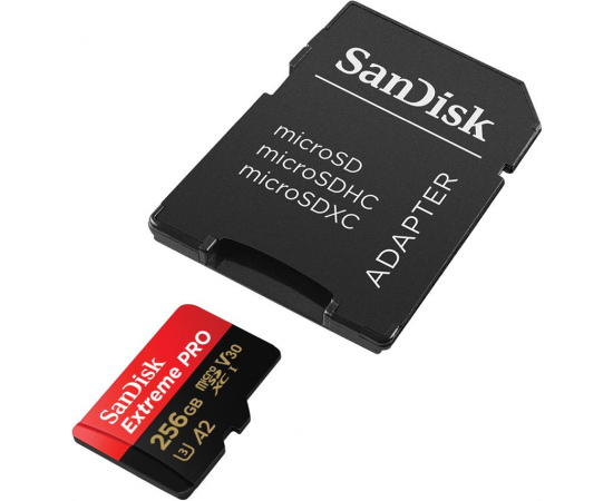 SanDisk Extreme Pro microSDXC UHS-I A2 V30 U3 Class10[SDSQXCZ-256G-GN6MA], зображення 2 в Києві, Україні