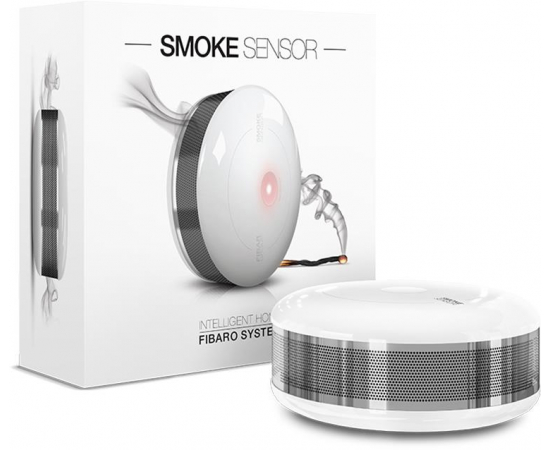 Fibaro Розумний датчик диму Smoke Sensor, Z-Wave, 3V CR123A, білий, зображення 6 в Києві, Україні
