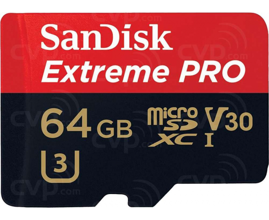 SanDisk Extreme Pro microSDXC UHS-I A2 V30 U3 Class10[SDSQXCY-064G-GN6MA] в Києві, Україні