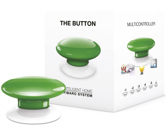 Fibaro Розумна кнопка The Button, Z-Wave, 3V ER14250, зелена, зображення 2 в Києві, Україні