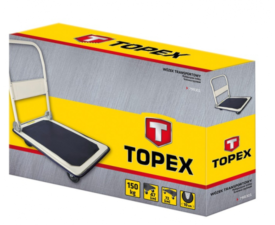 Topex 79R301 Вiзок вантажний, до 150 кг, 72x47х82 см, 8,9 кг., зображення 2 в Києві, Україні