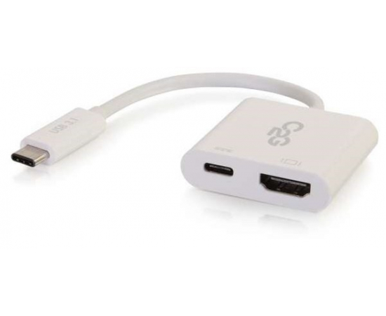 C2G Адаптер USB-C на HDMI USB-C з зарядкою білий в Києві, Україні
