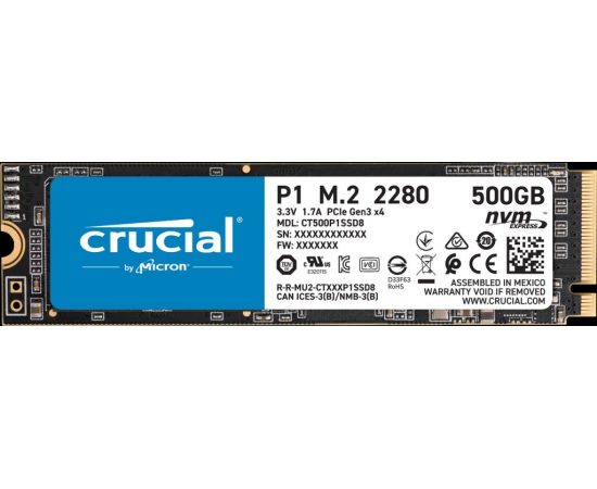 Micron Твердотільний накопичувач SSD M.2 Crucial 1TB P1 NVMe PCle 3.0 4x2280 3D QLC в Києві, Україні