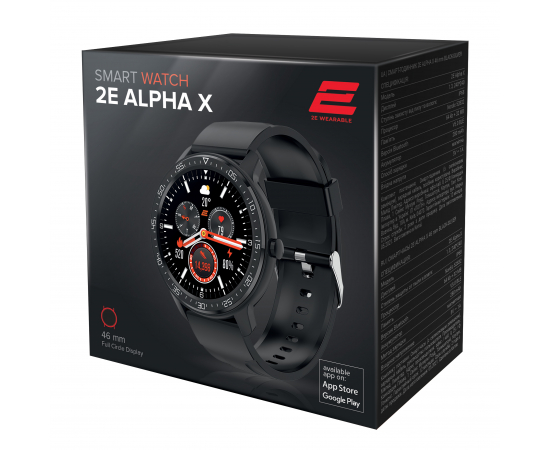 2E Смарт-годинник Alpha X 46 mm Black-Silver, зображення 2 в Києві, Україні