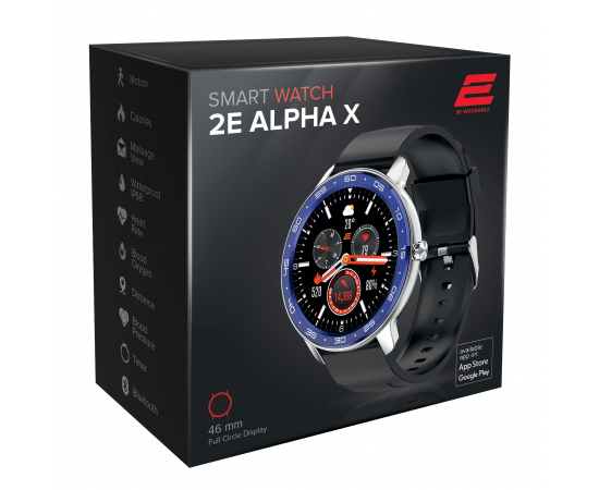 2E Смарт-годинник Alpha X 46 mm Silver-Blue, зображення 3 в Києві, Україні