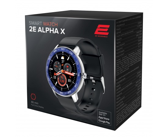 2E Смарт-годинник Alpha X 46 mm Silver-Blue, зображення 2 в Києві, Україні