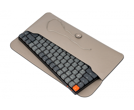 Keychron Чохол для клавіатур K3 Pouch Saffiano Leather Grey, зображення 3 в Києві, Україні